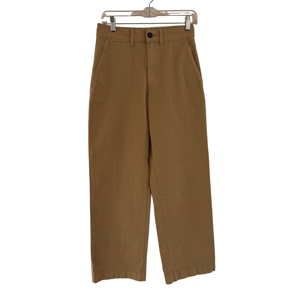 Everlane The Wide Leg Pants Ochre Tan Brown High Rise Chino Size 0